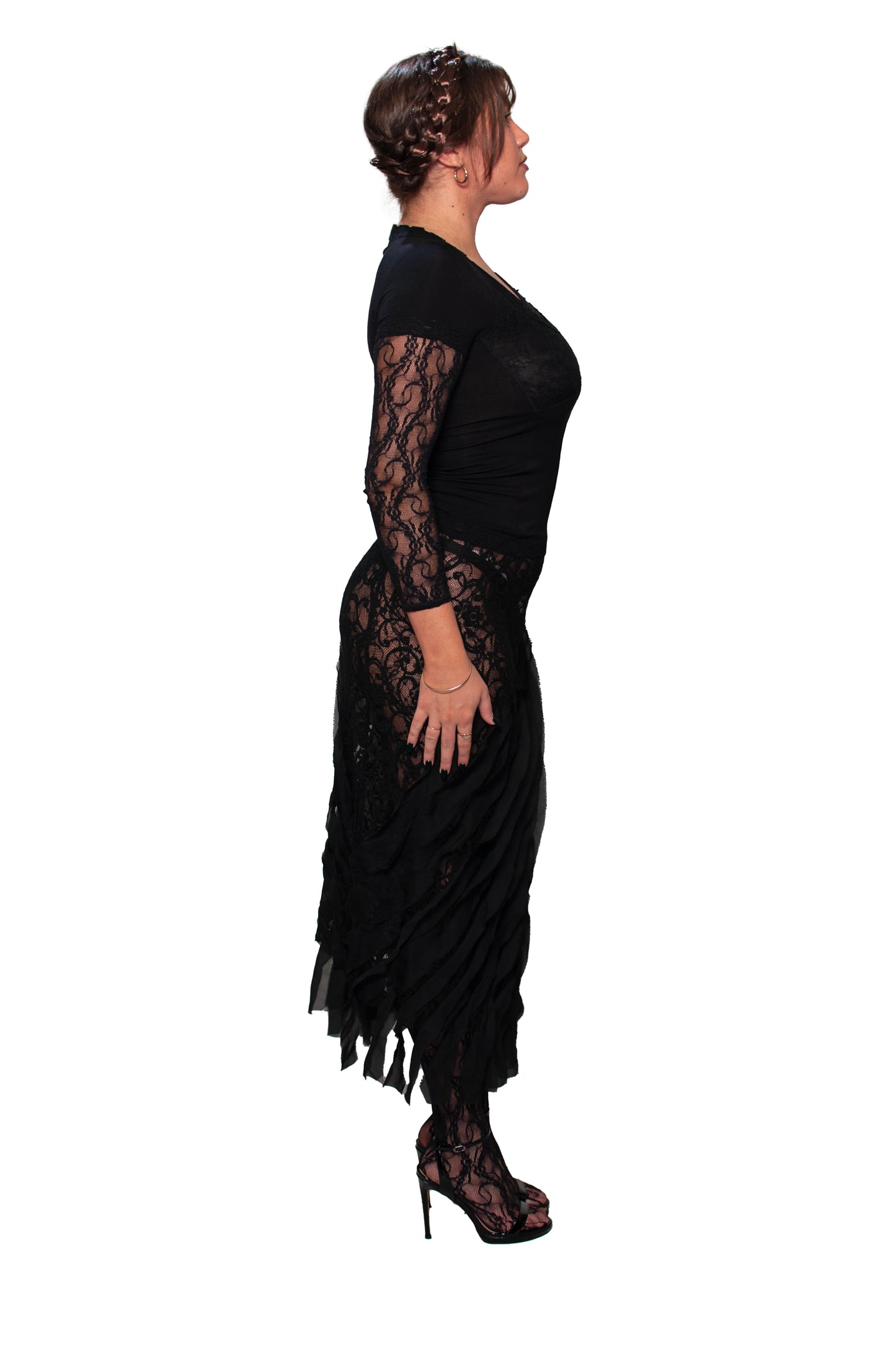 goth mermaid lace skirt