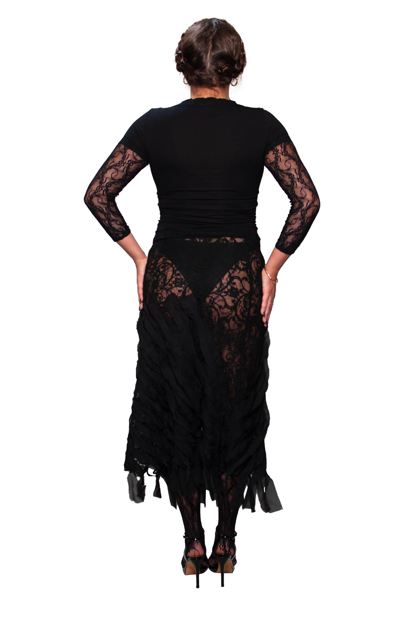 lace midi skirt sheer