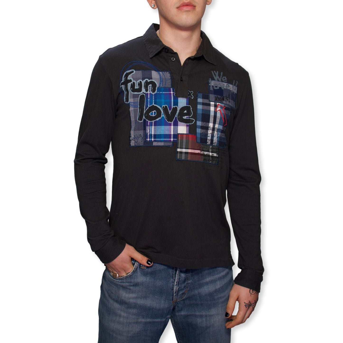 Desigual mens polo long sleeve