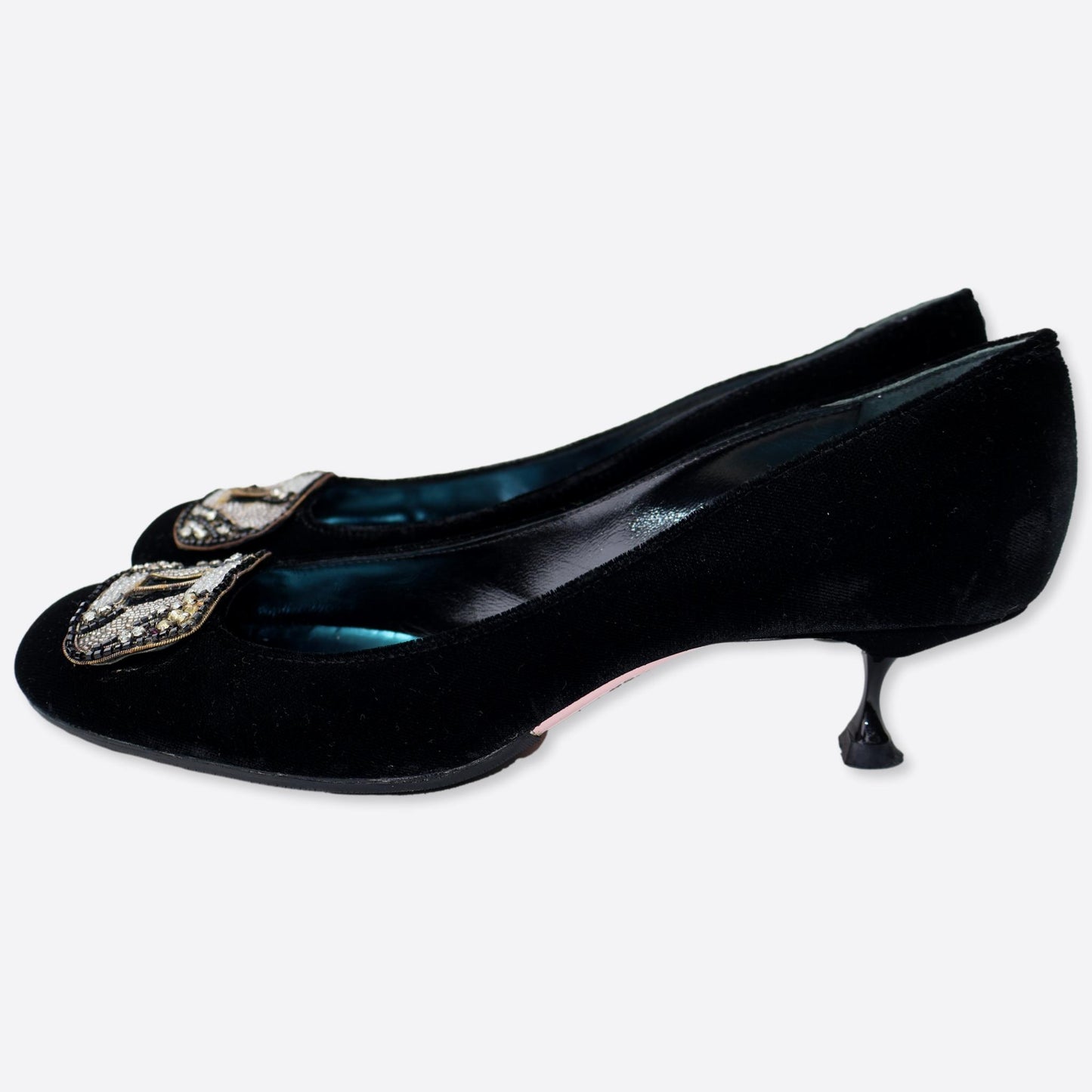 Christian Lacroix Velvet Kitten Heel