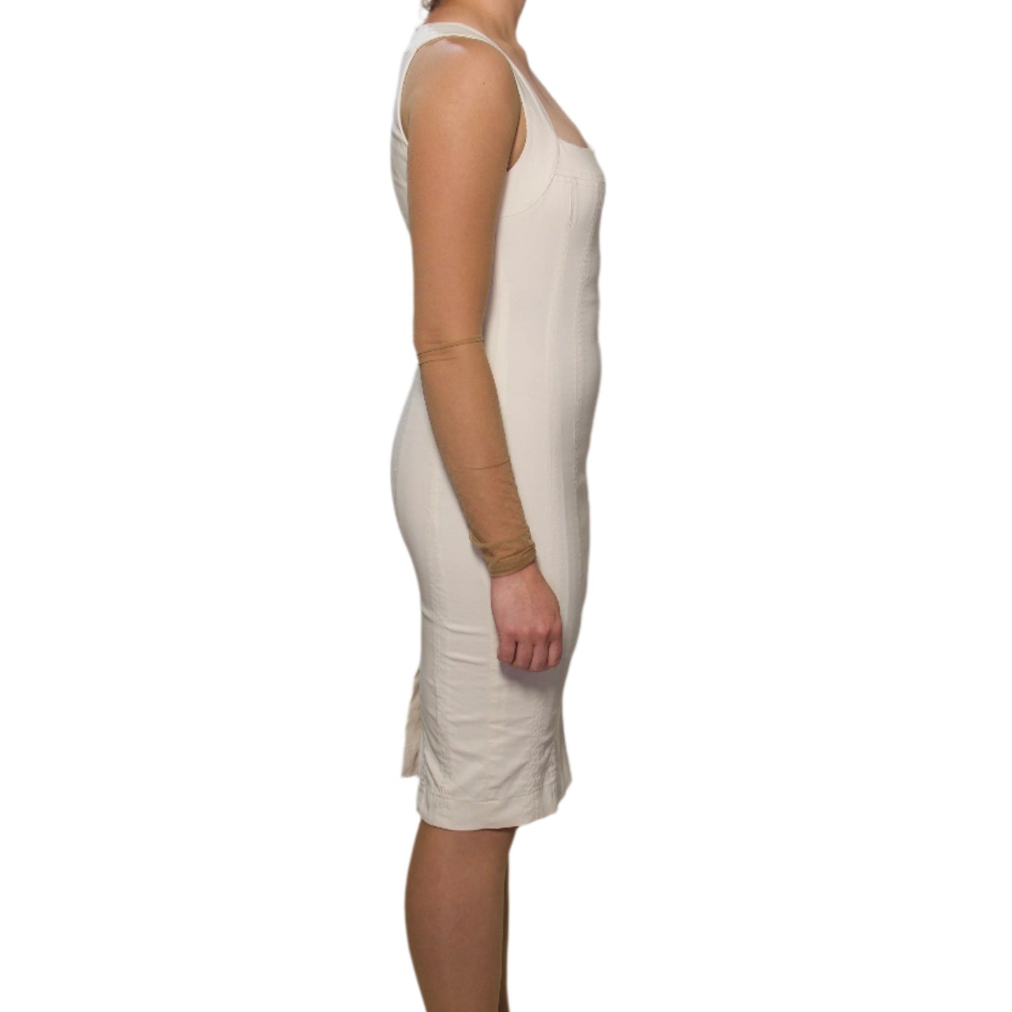 Cream twinset midi dress