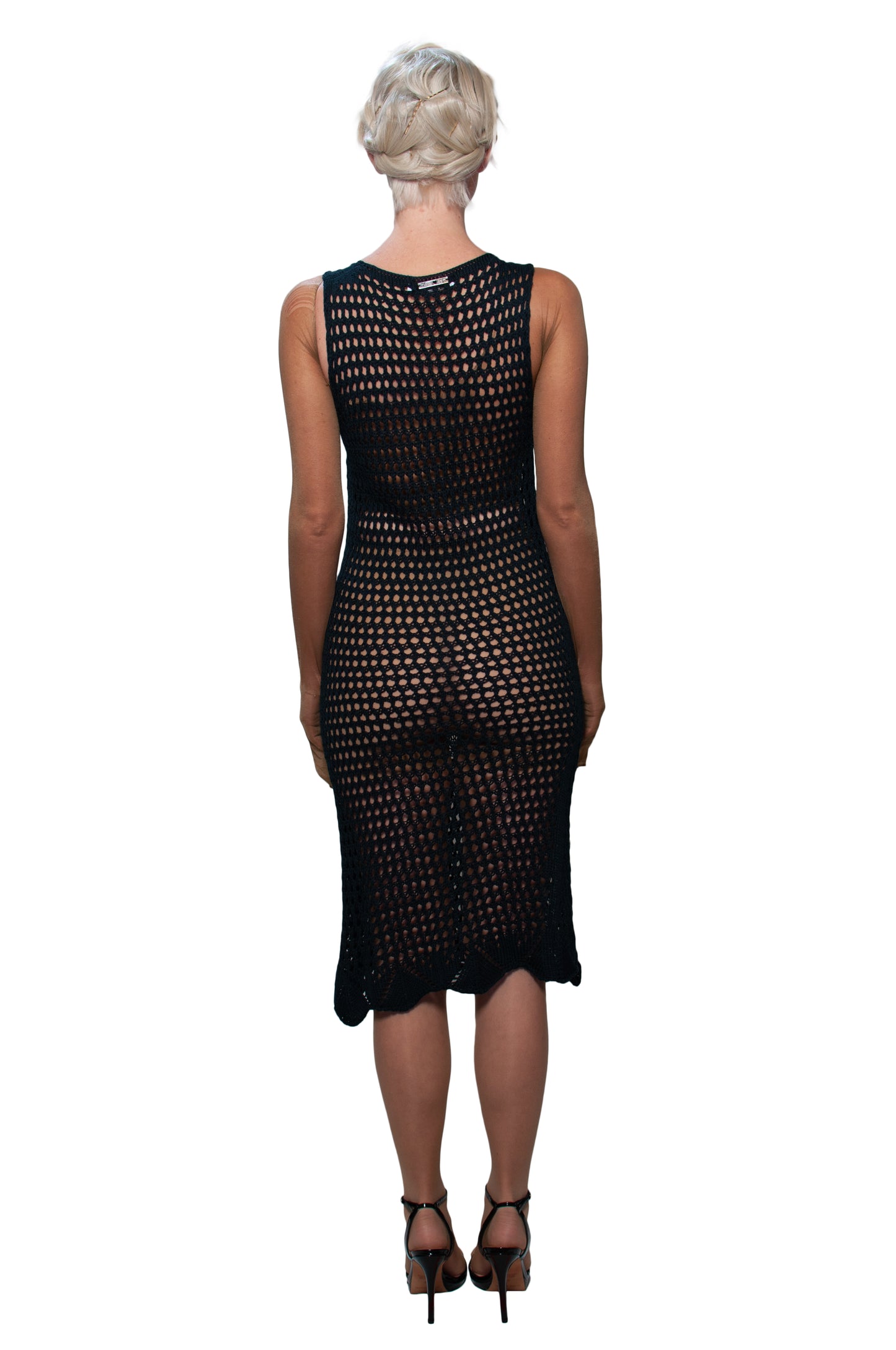 black sheer crochet dress, Twinset Simona Barbieri