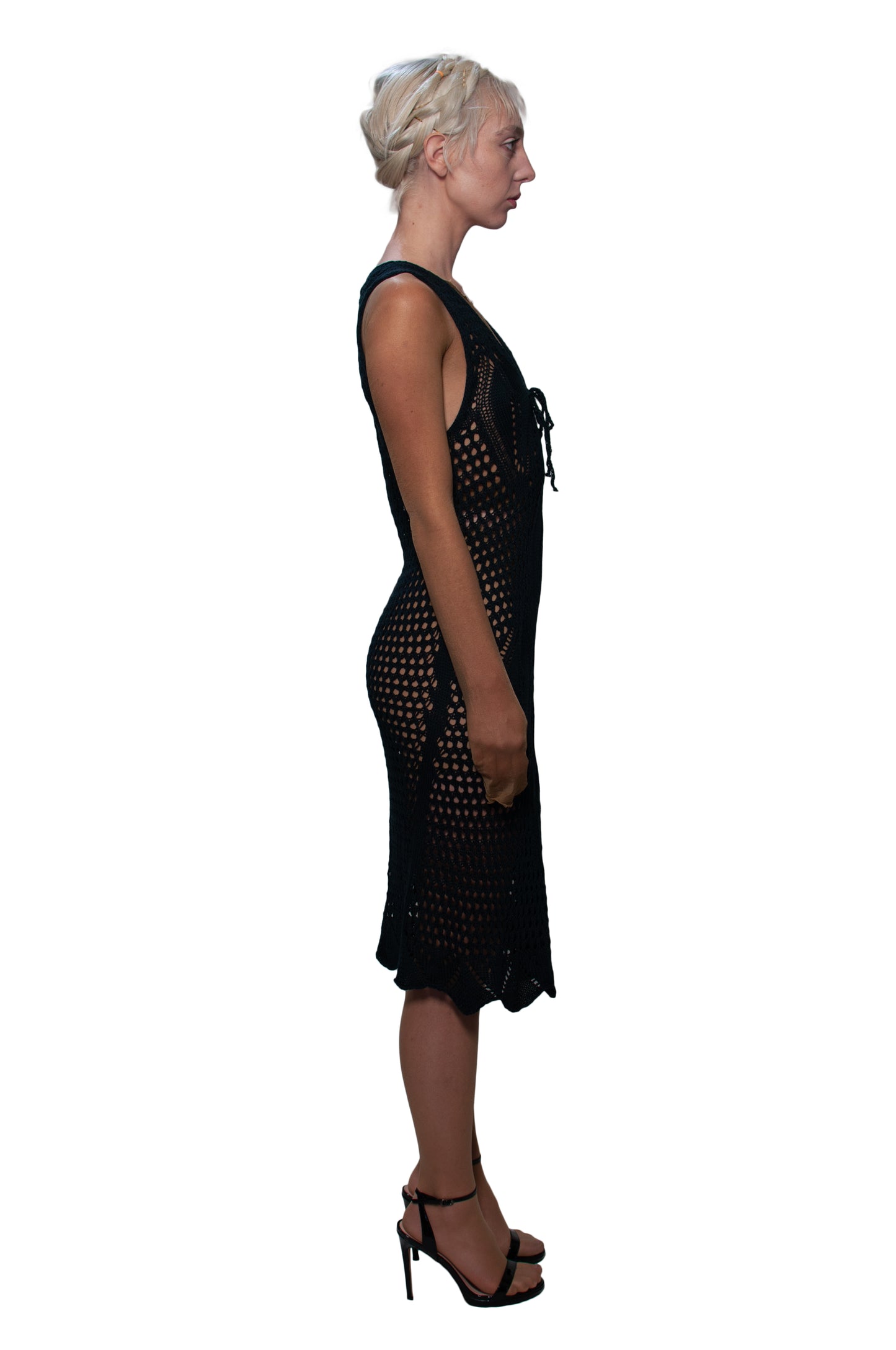 black sheer crochet dress, Twinset Simona Barbieri