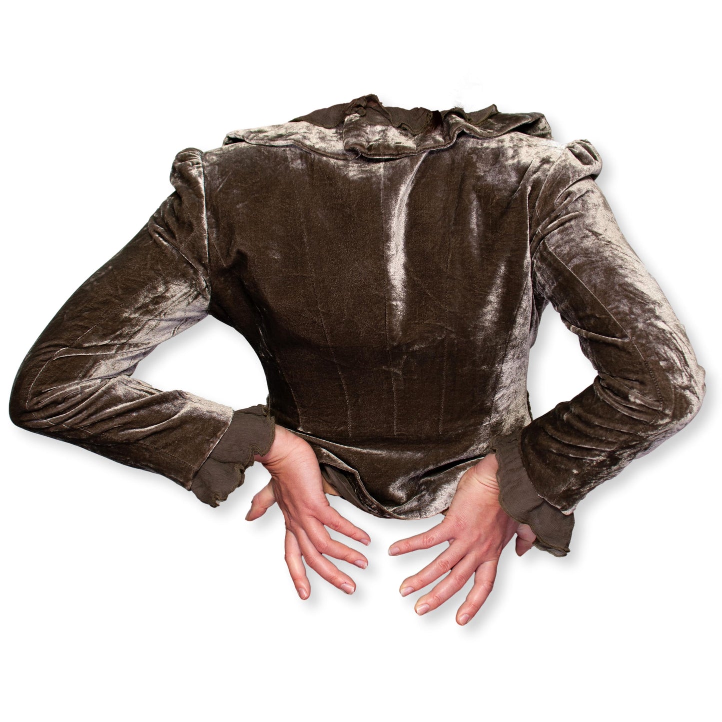 Vintage velvet khaki evening jacket
