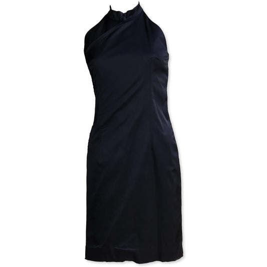 Black racerback cocktail dress