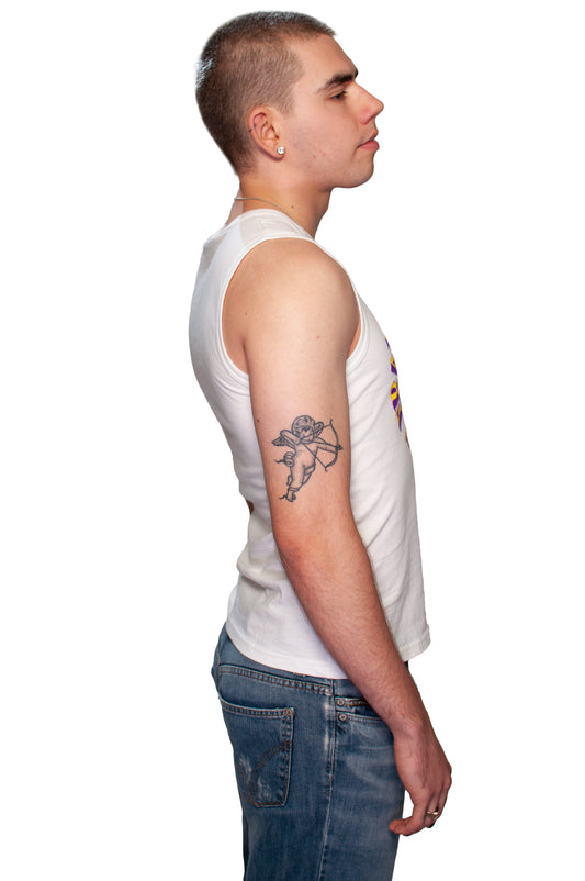 mens singlet white