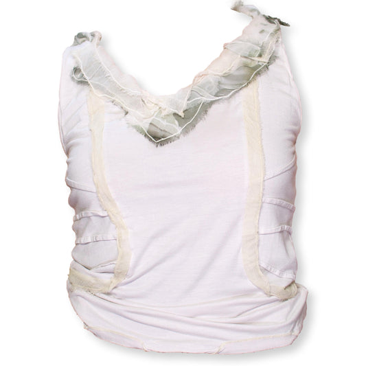 Vintage silk frill tank top