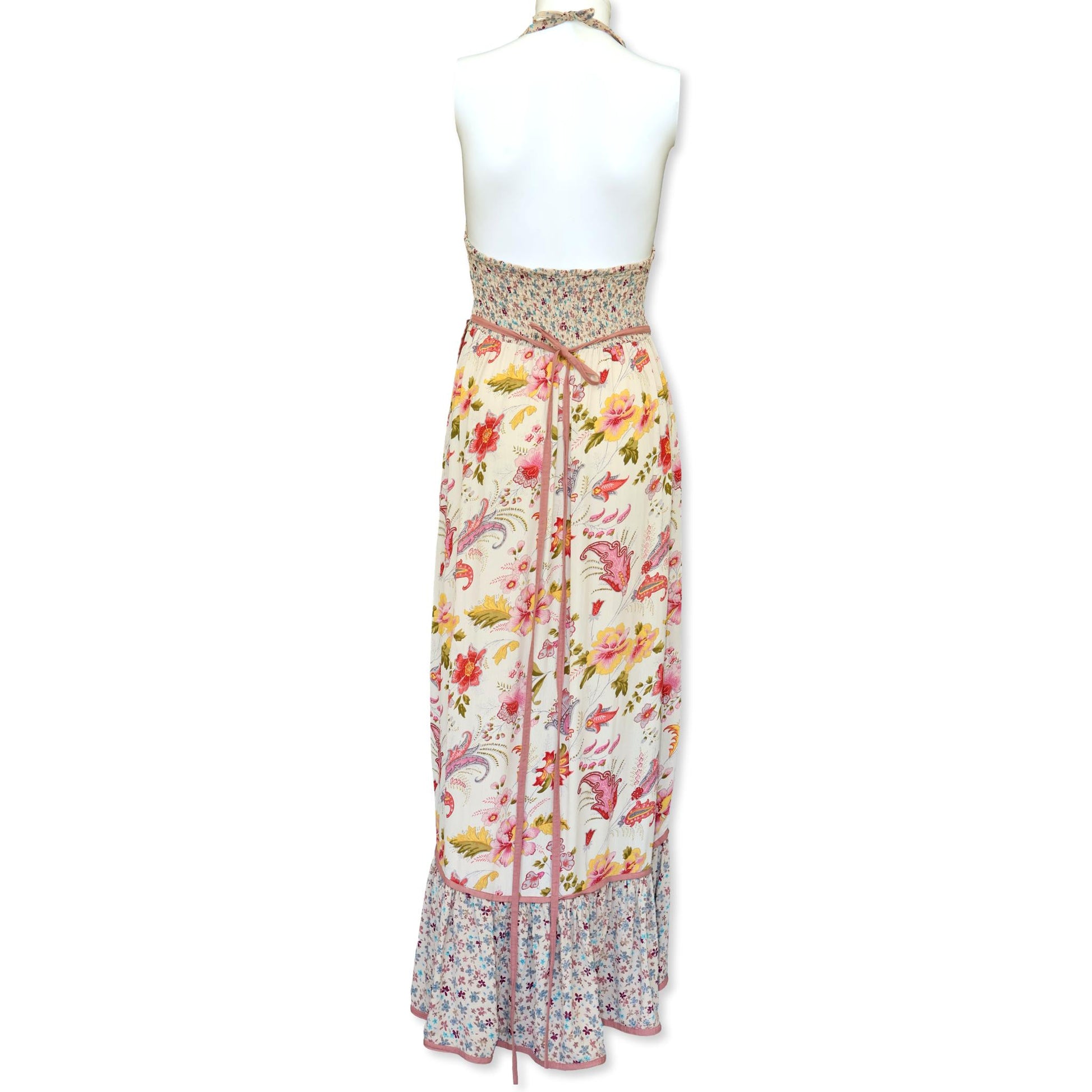 Vintage paisley floral kate moss maxi dress