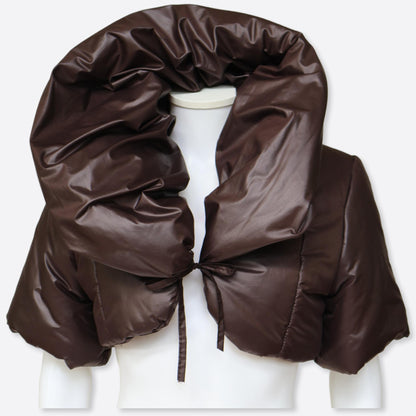 brown bolero puffer jacket