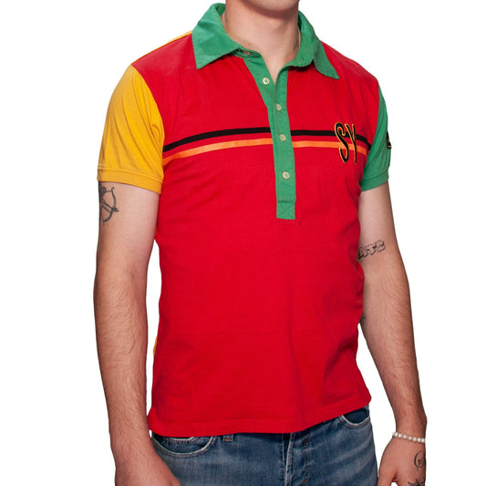 Mens red polo shirt