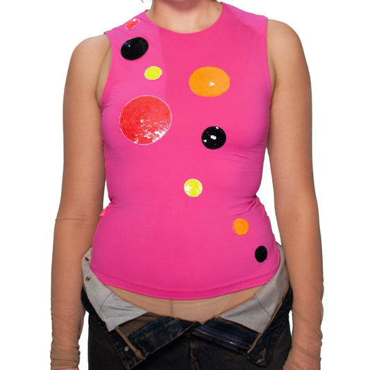 Moschino Pink sequin tank top