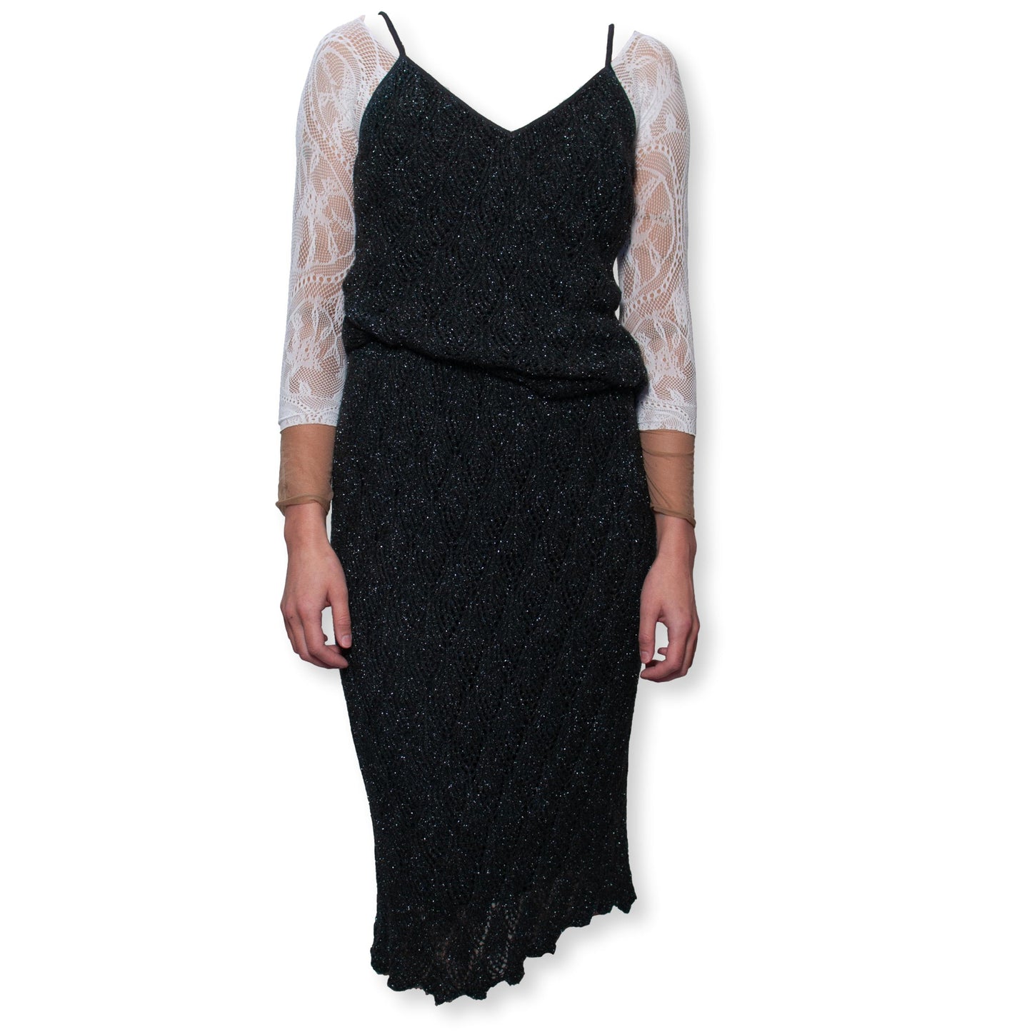 Robert Scarpa, Vintage crochet top–skirt set,Size 6-8