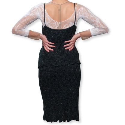 Robert Scarpa, Vintage crochet top–skirt set,Size 6-8
