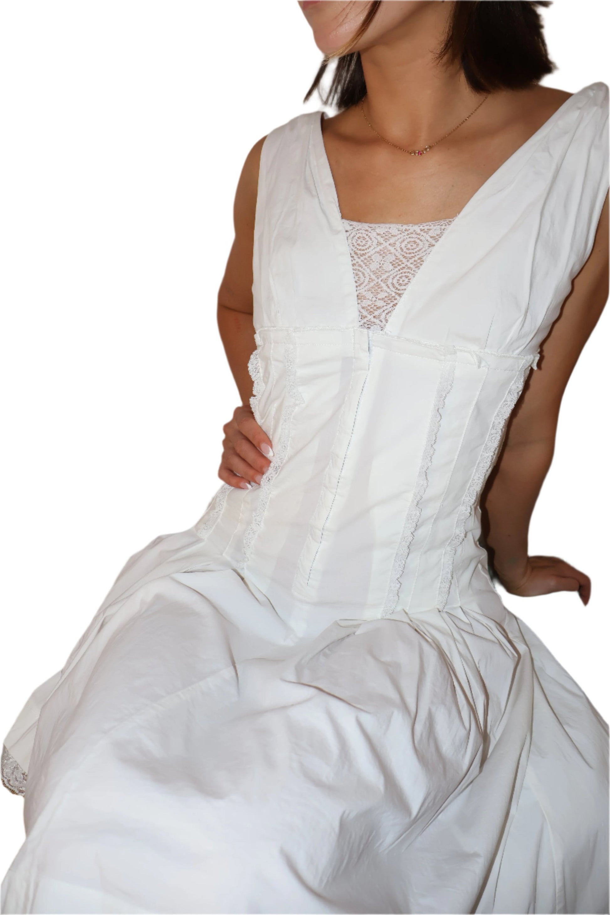 white corset sundress